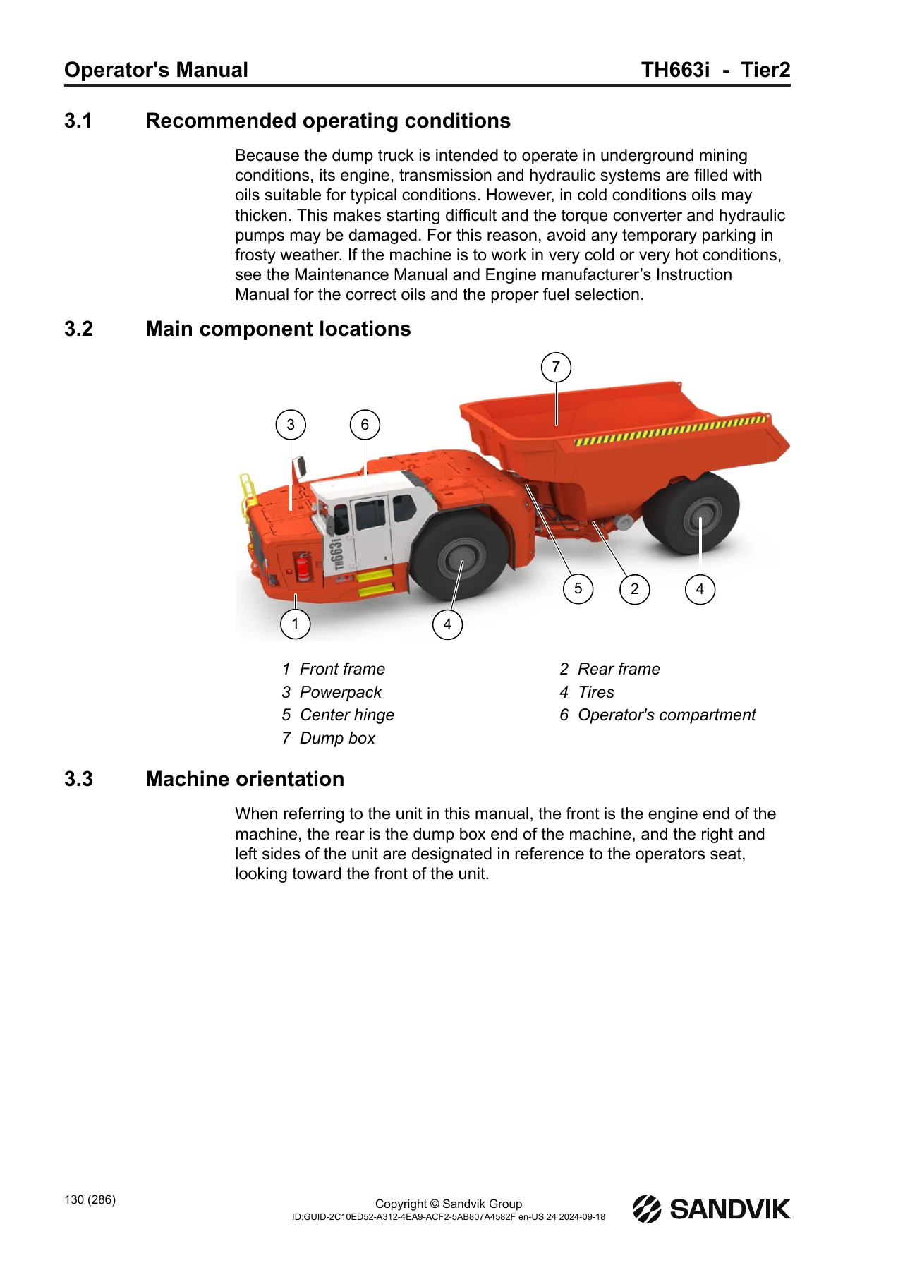 Sandvik TH663i Toro Underground Dump Truck Operator's Manual 2024 - PDF - Image 3