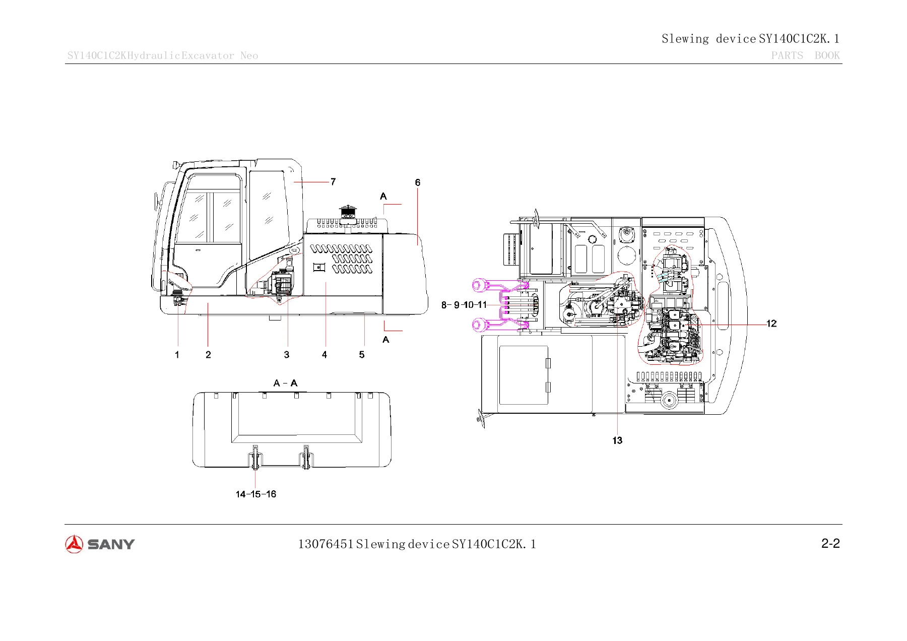 Sany SY140C1C2K Hydraulic Excavator Neo Parts Manual PDF Download - Image 2