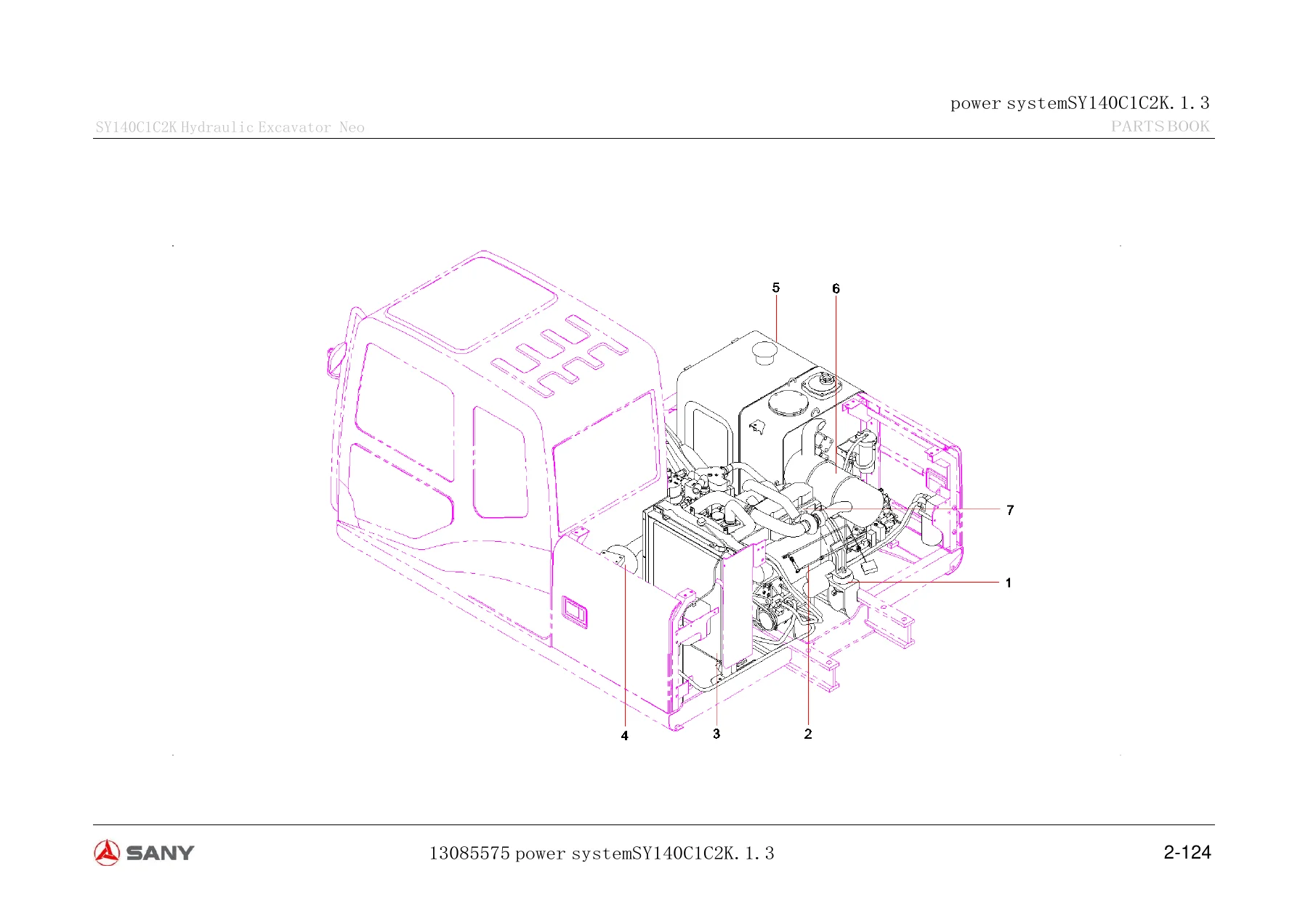 Sany SY140C1C2K Hydraulic Excavator Neo Parts Manual PDF Download - Image 3