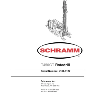 Schramm T450GT Rotadrill Parts Manual 2009 - Serial J104-0127 PDF