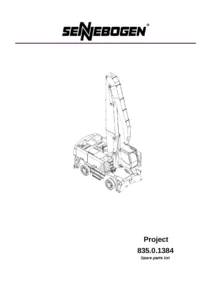 Sennebogen 835 Material Handler Spare Parts List – Project 835.0.1384 Parts Manual PDF