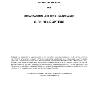 Sikorsky S-70i Helicopter Organizational and Bench Maintenance Manual - TM 11-S70i-280-23 Change 2