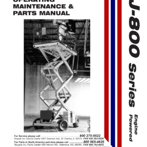 Skyjack SJ-800 Series Operating Maintenance & Parts Manual 2004 PDF