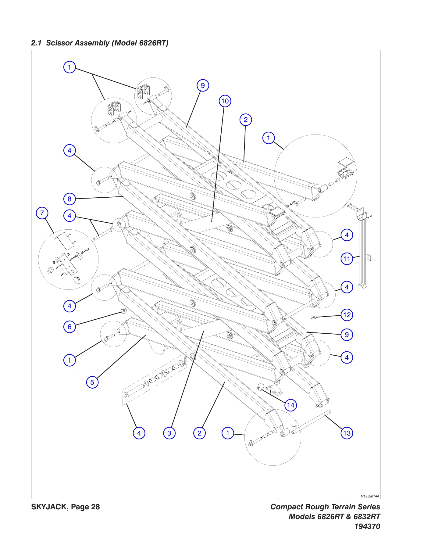 Skyjack SJ6826 RT & SJ6832 RT Rough Terrain Scissor Lift Parts Manual 194370AB 2015 - Image 2