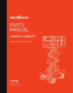 Skyjack SJ6826 RT SJ6832 RT Rough Terrain Scissor Lift Parts Manual 2025