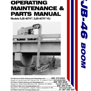 Skyjack SJB-46TK & SJB-46TK-RJ Boom Lift Operating, Maintenance & Parts Manual