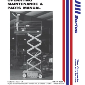 Skyjack SJIII 3015 3219 Operating Maintenance and Parts Manual 117129AJ