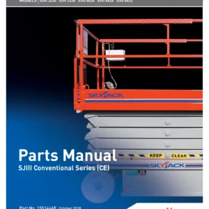 Skyjack SJIII 3220 3226 4620 4626 4632 DC Electric Scissor Lifts Parts Manual CE - 155144AE 2018