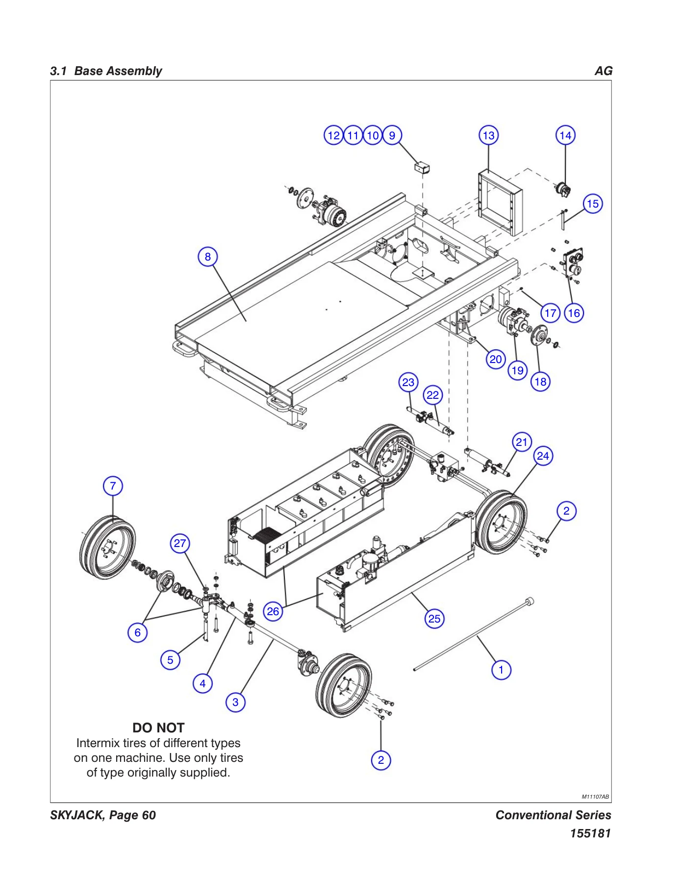 Skyjack SJIII 3220 3226 4626 4632 DC Electric Scissor Lift Parts Manual 155181AG 2021 - Image 3