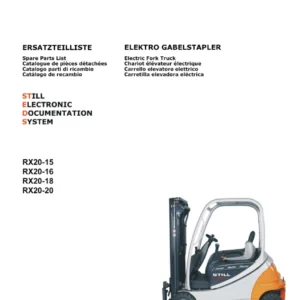 Still RX20-15 RX20-16 RX20-18 RX20-20 Electric Forklift Spare Parts Catalogue 2012 - PDF