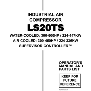 Sullair LS20TS Industrial Air Compressor Operator Manual & Parts List PDF - 02250157-066
