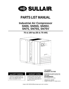 Sullair SN55 SN55S SN55V SN75 SN75S SN75V Parts List Manual 02250247-572 R02 - 2019