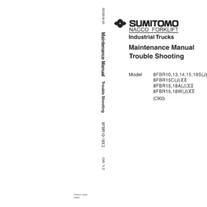 Sumitomo 8FBR10-18 Electric Forklift Troubleshooting & Maintenance Manual PDF