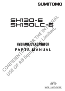 Sumitomo SH130-6 SH130LC-6 Hydraulic Excavator Parts Manual PDF