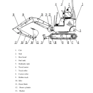 Sunward SWE18UF Crawler Excavator Operation & Maintenance Manual (July 2020)