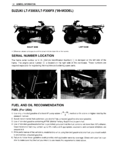 Suzuki LT-F300 LT-F300F King Quad 1999-2002 Service Manual with Supplements