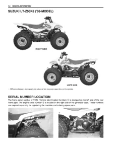 Suzuki LT-Z50 Service Manual 2006-2009 Repair & Supplement PDF