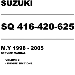 Suzuki SQ416 SQ420 SQ625 Service Manual Volume 2 Engine Sections 1998-2005 PDF