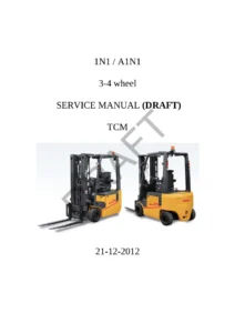 TCM 1N1 A1N1 3-4 Wheel Forklift Service Manual - 2012 Draft
