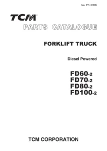 TCM FD60-2 FD70-2 FD80-2 FD100-2 Forklift Parts Catalogue PDF Download