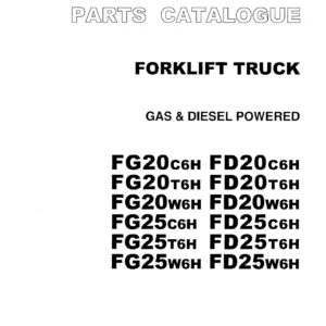 TCM FG20 FD20 FG25 FD25 C6H T6H W6H Forklift Parts Catalogue PF-37AC - Gas & Diesel