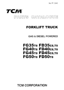 TCM FG35-50T8 FD35-45C8-T8 FD50T8 Forklift Truck Parts Catalogue - PF-35AE