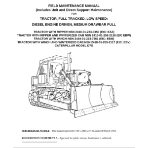 TM 5-2410-237-23: Caterpillar D7G Tractor Field Maintenance Manual (PDF)