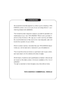 Tata Daewoo Commercial Truck Owner's Manual - Complete Operator Guide PDF