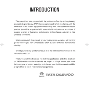 Tata Daewoo Novus MCV Chassis Service Manual - Euro 5 PDF Download