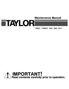 Taylor THDC / THDCP 954-955-974 Container Handling Truck Maintenance Manual