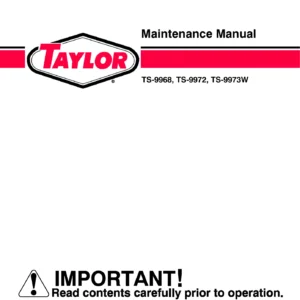 Taylor TS-9968 TS-9972 TS-9973W Maintenance Manual - 2010 PDF Download