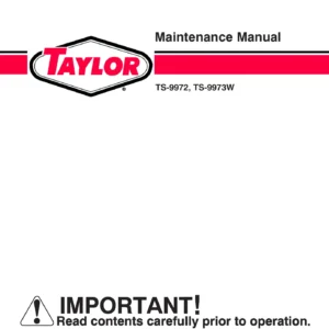 Taylor TS-9972 TS-9973W Container Handler Maintenance Manual 2011 PDF