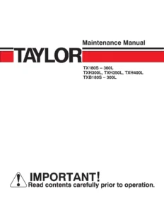 Taylor TX TXH TXB 180S-400L Forklift Maintenance Manual 2007
