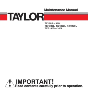 Taylor TX TXH TXB 180S-400L Forklift Maintenance Manual 2007