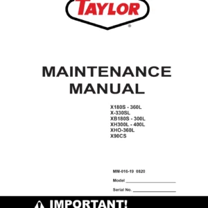 Taylor X / XB / XH / XHO 180S-400L & X90CS Forklift Maintenance Manual - MM-016-19 (2020) PDF Download