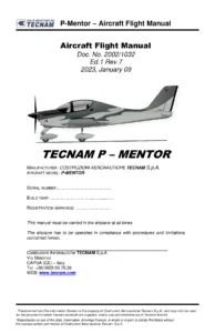 Tecnam P-Mentor Aircraft Flight Manual Ed.1 Rev.7 2023 - PDF Download