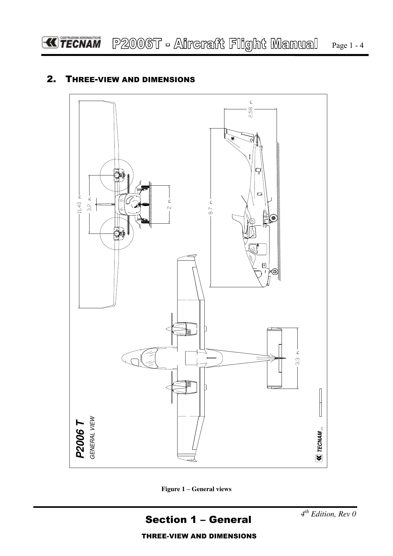 Tecnam P2006T Aircraft Flight Manual (AFM/POH) 4th Edition Rev. 2 - EASA Approved PDF - Image 2
