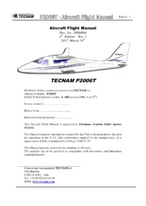 Tecnam P2006T Aircraft Flight Manual (AFM/POH) 4th Edition Rev. 2 - EASA Approved PDF