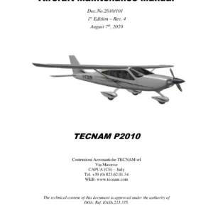 Tecnam P2010 Aircraft Maintenance Manual 1st Edition Rev 4 (Doc. 2010/101)