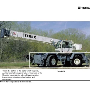 Terex Mobile Telescopic Cranes Level 1 Technical Training Manual - RT & Truck Crane Service Guide PDF