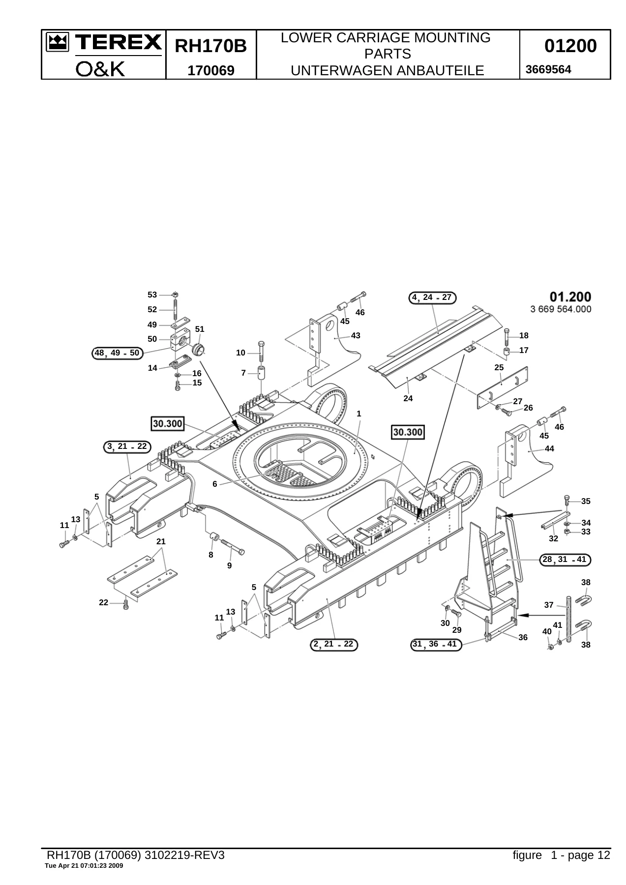 Terex O&K RH170B Hydraulic Excavator Parts Catalog 170069 - PDF Parts Manual - Image 2