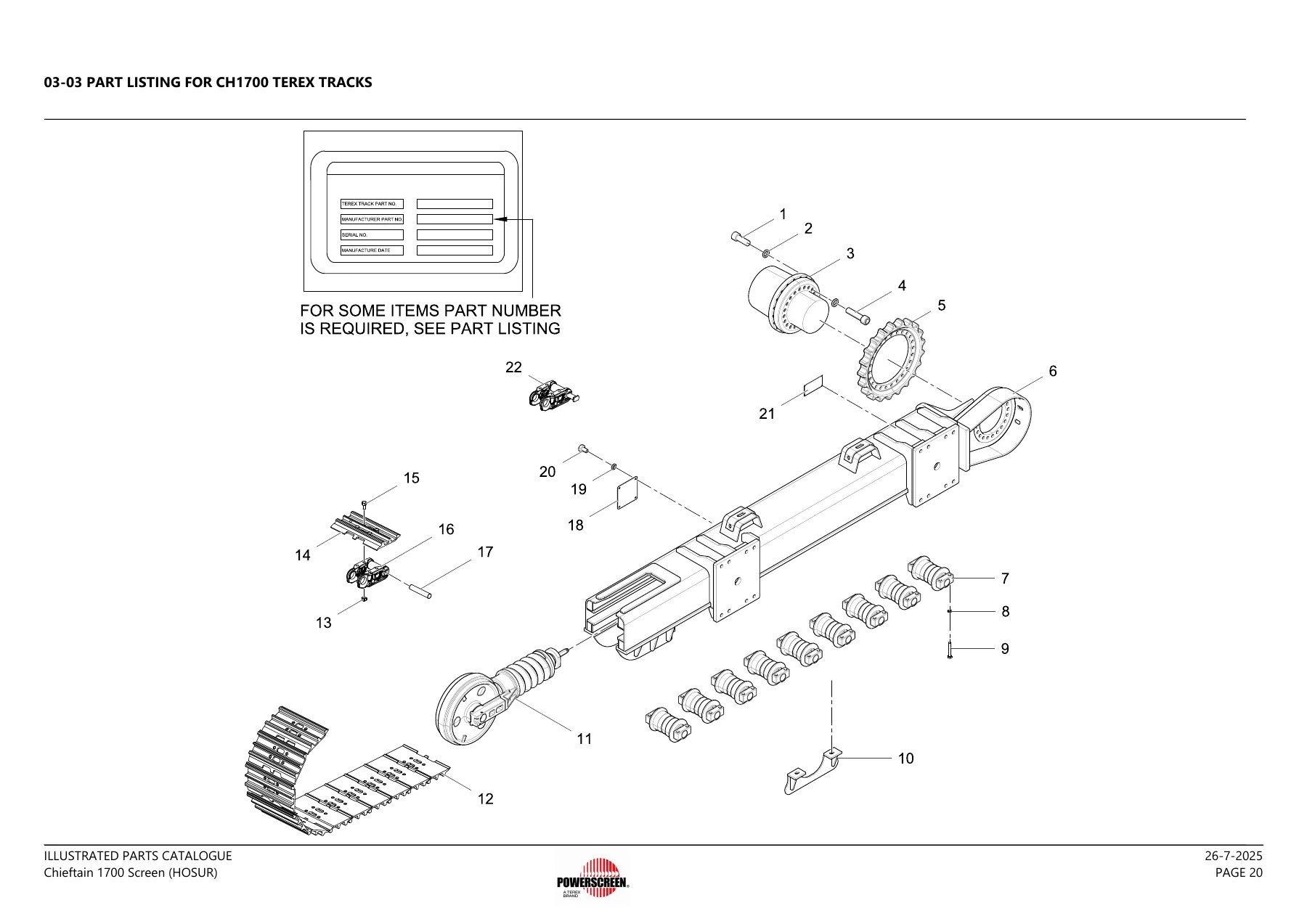 Terex Powerscreen Chieftain 1700 Illustrated Parts Catalog 2025 PDF - Image 2