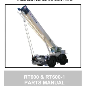 Terex RT600 & RT600-1 Rough Terrain Crane Parts Manual (12261-261, April 2012)