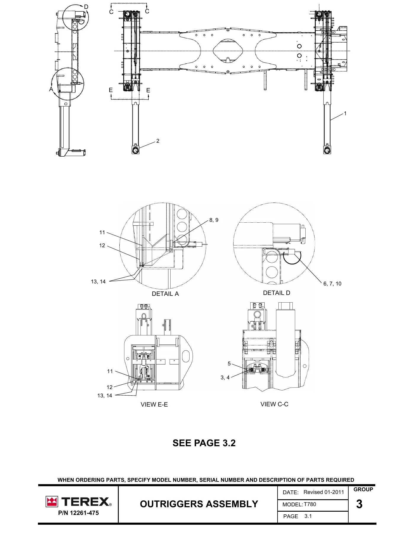 Terex T780 Parts Manual 12261-475 January 2013 2010 On Highway and Export - Image 3