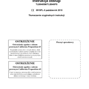 Terex TLB840SM / TLB840PS Instrukcja Obsługi – 0919PL-0, październik 2010 PDF