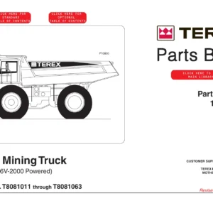 Terex TR100 Mining Truck Parts Book - DD/MTU 16V-2000 Serial T8081011-T8081063 PDF