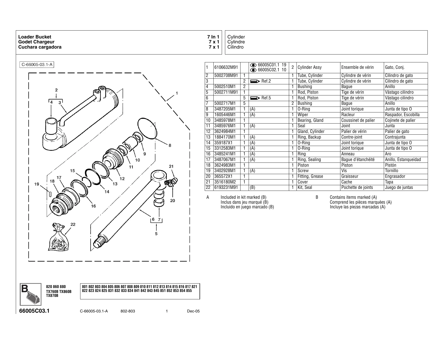 Terex TX760B 802/803 ROPS/CAB Loader Backhoe Parts Catalogue - Dec 2005 PDF - Image 2