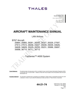 Thales TopSeries i4000 LAN Airlines Boeing 767 Aircraft Maintenance Manual ATA 44-21-74 Rev 4