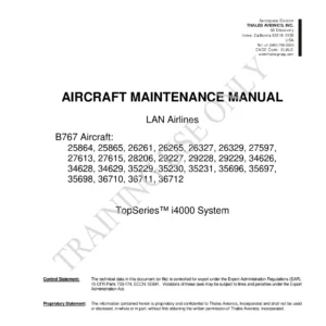 Thales TopSeries i4000 LAN Airlines Boeing 767 Aircraft Maintenance Manual ATA 44-21-74 Rev 4