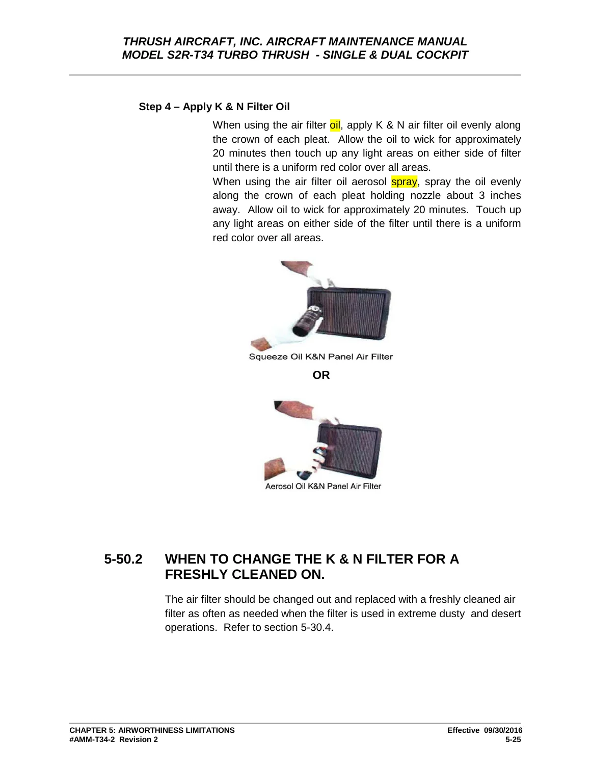 Thrush S2R-T34 Turbo Thrush Aircraft Maintenance Manual AMM-T34-2 Revision 2 - Image 3